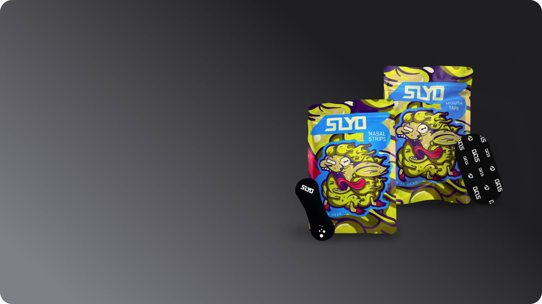 Photo of SLYD nasal strips and mouth tape  that customers can purchase as a combo for a discounted rate.